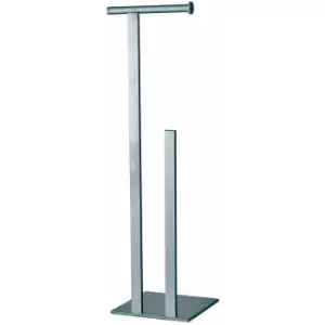 Image of Showerdrape - Free Standing Chrome Superbia Toilet Roll Holder & Spare Toilet Roll Holder Combo - Chrome
