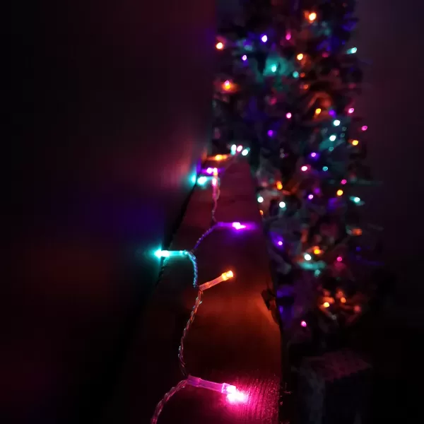 Image of 20m Battery Operated Indoor Outdoor Christmas String Lights with 200 LEDs in Rainbow