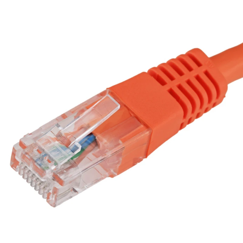 Image of Cablenet 0.5m Cat6 RJ45 Orange U/UTP PVC 24AWG Flush Moulded Booted Pa