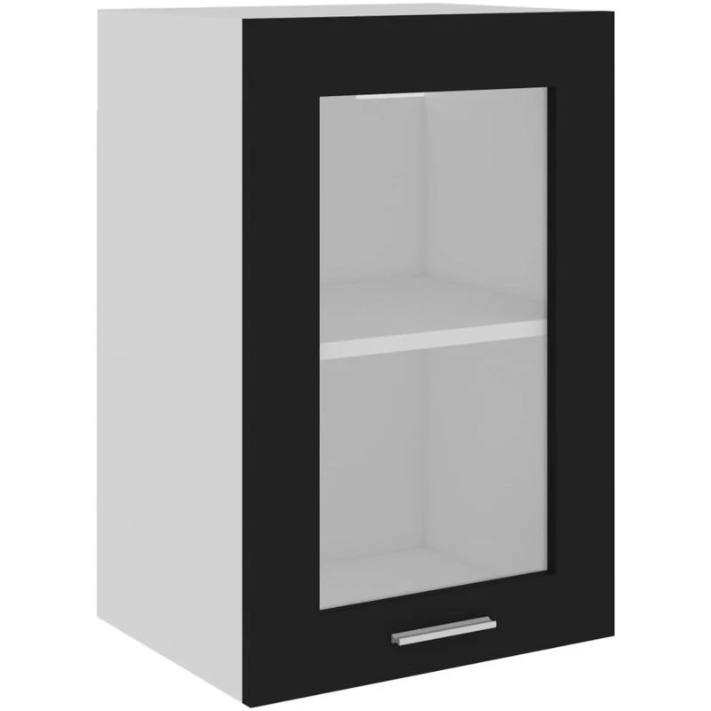 Image of VIDAXL Hanging Glass Cabinet Lyon Black 40x31x60cm Engineered Wood Vidaxl 8720286132968