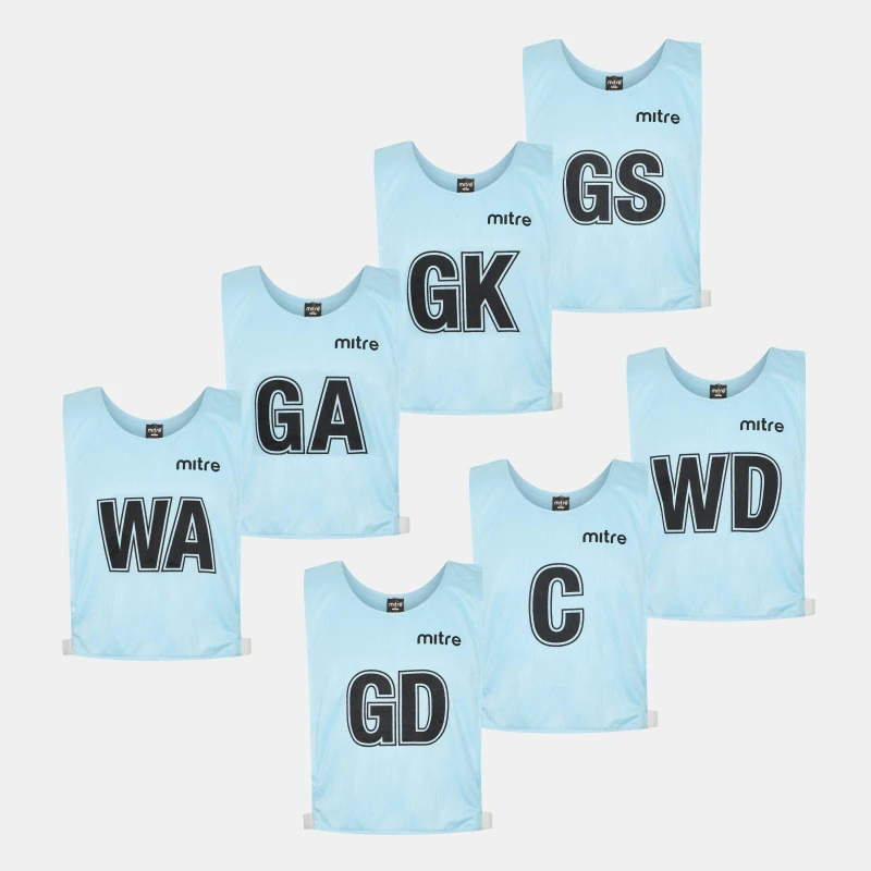 Image of Mitre Netball Bib Sky 40" up