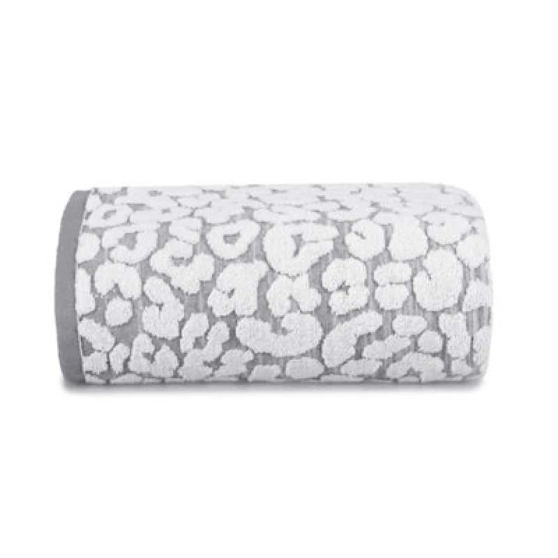 Image of Allure Bath Fashions Luxury Jacquard Leopard Bath Towel - Monochrome