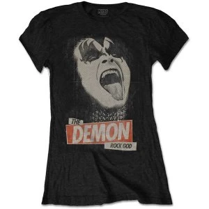 Image of KISS - The Demon Rock Womens Large T-Shirt - Black