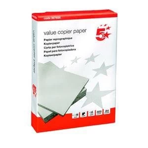 Image of 5 Star A4 Value Copier Paper Multifunctional Ream Wrapped White 500 Sheets