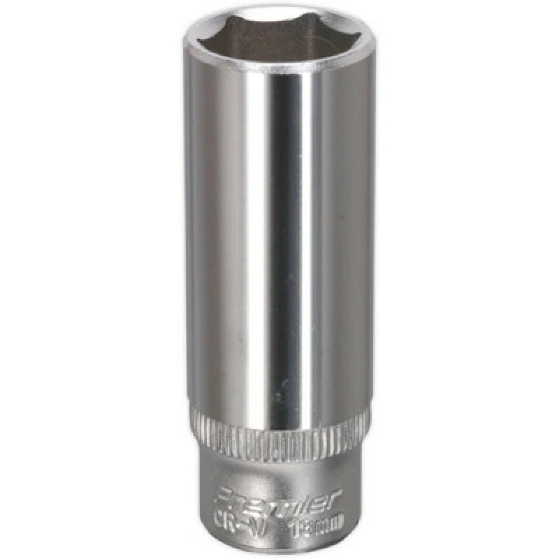 Image of Loops 13mm Forged Steel Deep Drive Socket 1/4" Square Drive Chrome Vanadium Socket Metallics