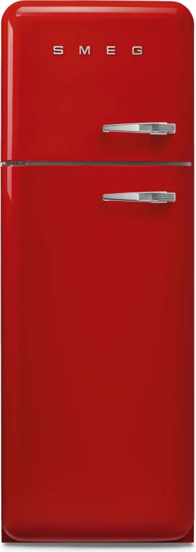 Image of Smeg 294 Litre Fifties Style Left Hand Hinge 70/30 Fridge Freezer - Red FAB30LRD6UK Red