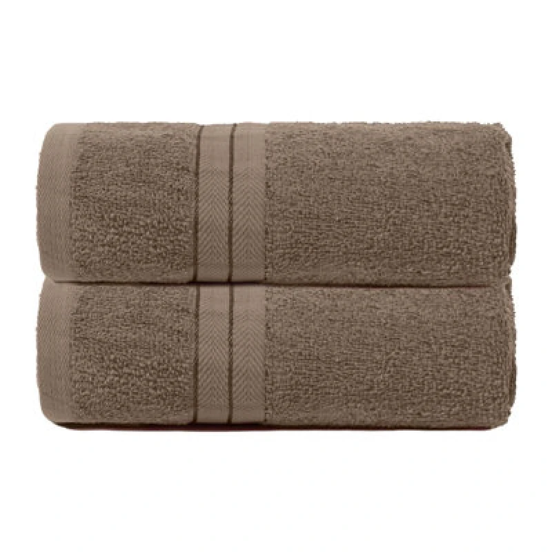 Image of OHS OHS 2 Pack of 100% Cotton Bathroom Hand Towel in Light Beige Light Beige Hand Towel Unisex 5027434202867