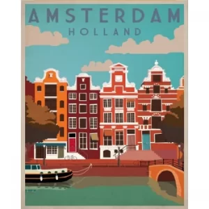 Image of Vintage Metal Sign Retro Advertising Amsterdam Travel