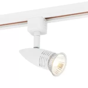 Image of Adjustable Ceiling Track Spotlight Gloss White Single 7W GU10 Lamp Downlight