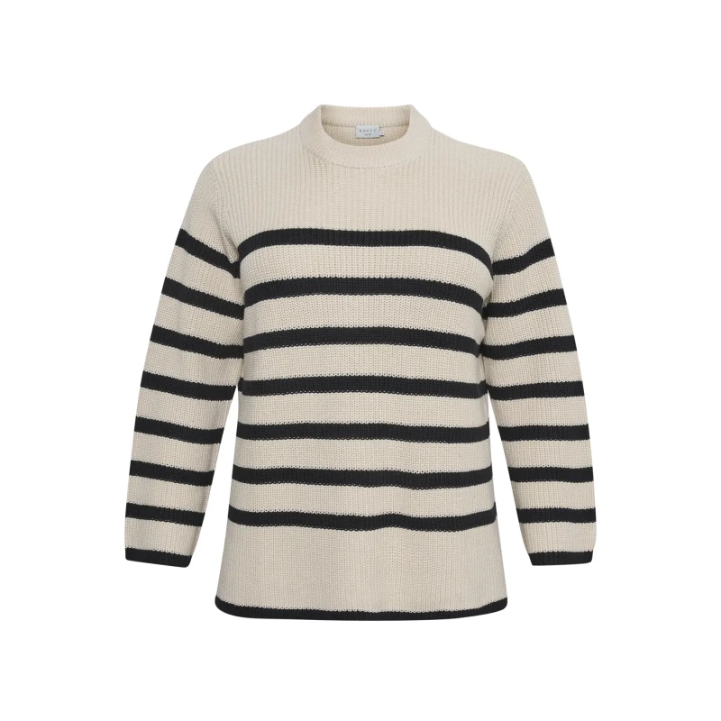 Image of KAFFE Curve Womens knitted sweater KAFFE Curve Milla Beige Female L