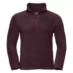 Image of Russell Mens 1/4 Zip Outdoor Fleece Top (L) (Burgundy)