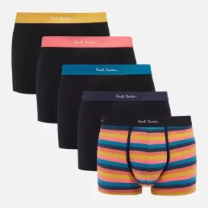 Image of Paul Smith Five-Pack Cotton-Blend Trunk Boxer Shorts - M