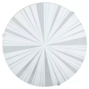 Image of Wall Flush Ceiling Light White Shade Beams Design Satin Glass Bulb E27 1x60W