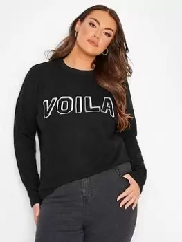 Image of Yours Voila Jumper - Black, Size 26-28, Women