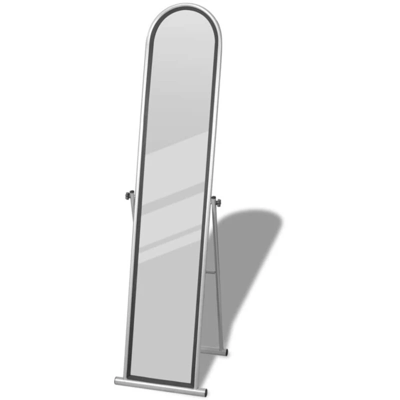 Image of vidaXL Free Standing Floor Mirror Full Length Rectangular Grey Bedroom Vanity