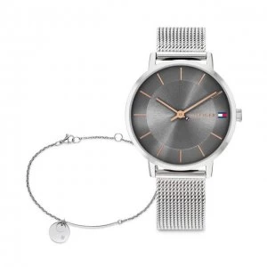Image of Tommy Hilfiger Grey And Silver 'Gift Set' Fashion Watch - 2770092