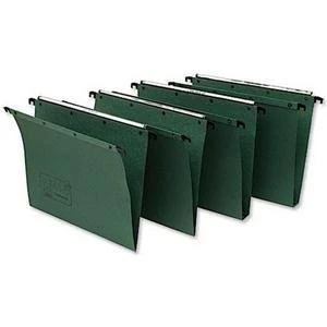 Image of Elba Foolscap Ultimate AZ0 Suspension File Manilla 240gsm 15mm V Base 150 Sheets Green Pack of 25