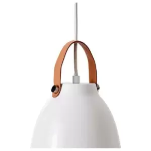 Image of Dyberg Larsen Copenhagen Dome Pendant Ceiling Light Glossy White 19.5cm