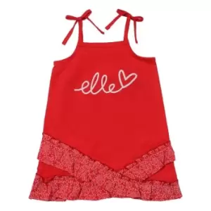 Image of Elle Elle Frill Hem Dress Bb99 - Red