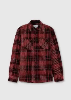 Image of Wax London Mens Whiting Foxham Overshirt In Red
