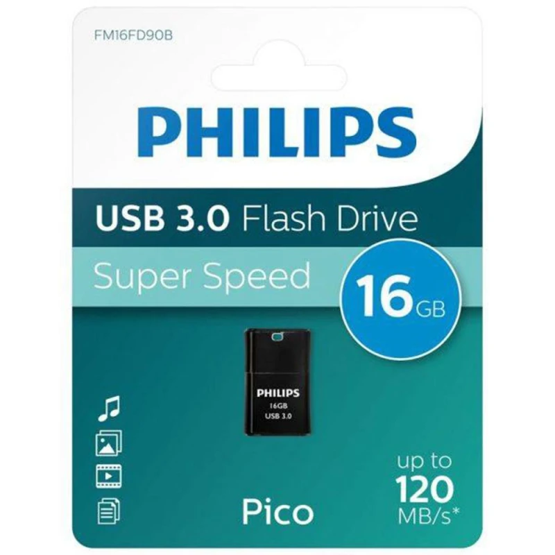 Image of Philips USB 3.0 Pico Edition Flash Drive, 16GB Black