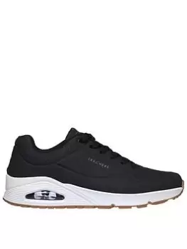 Image of Skechers Uno Durabuck Memory Foam Trainers, Black, Size 7, Men