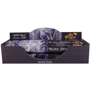 Image of Pack of 6 Silver Dragon Incense Sticks by Anne Stokes