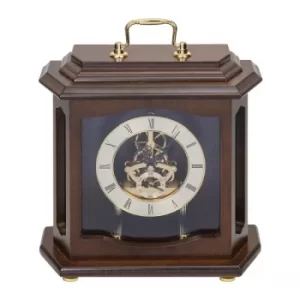 Image of WILLIAM WIDDOP Skeleton Movement Walnut Mantel Clock