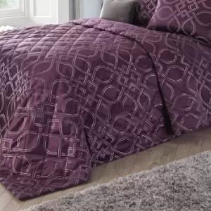 Image of ﻿Laurence Llewelyn-Bowen Tie The Knot Damson Bedspread Purple