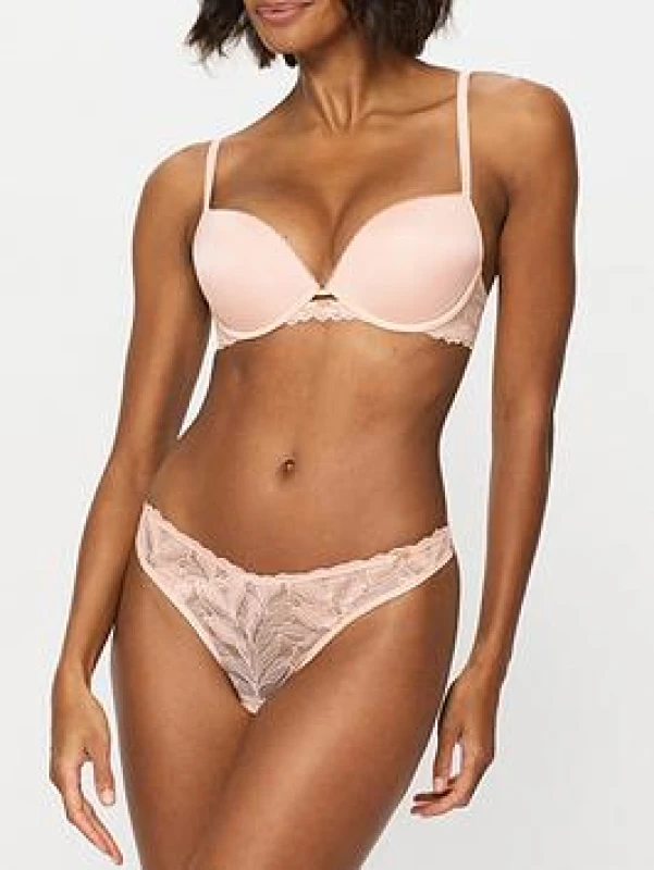Image of KBX Womens Harper Smooth Padded Plunge Bra in Pale Pink Size: 32C Pale Pink Female 32C