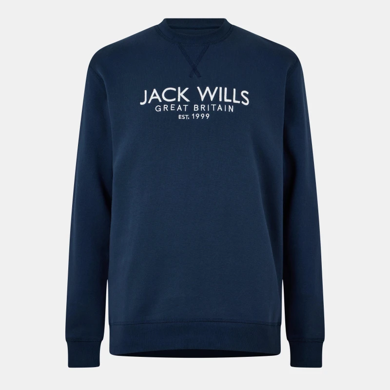 Image of Jack Wills Belvue Logo Sweatshirt Mens Navy male XS