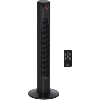 Image of 38' Oscillating Tower Fan Remote Control 3 Speed Modes 12-Hour Timer Ultra Slim Cooling Machine Black - Ф31.5 x H96cm - Homcom