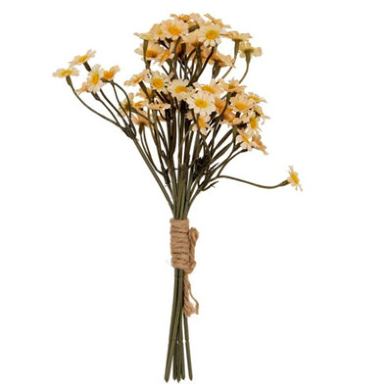 Image of Hill Interiors Cream Daisy Bunch Artificial Flower - Plastic - L16 X W16 X H27cm - Cream