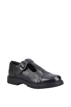 Image of Hush Puppies Black Paloma Junior Leather School Shoe