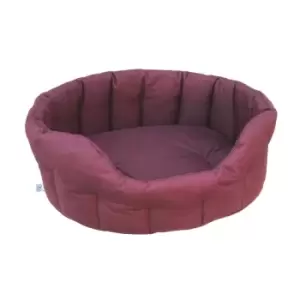 Image of P&L Waterproof Oval Medium Softee Bed - Burgundy