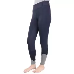 Image of Hy Sport Active Womens/Ladies Horse Riding Tights (L) (Midnight Navy/Pencil Point Grey) - Midnight Navy/Pencil Point Grey