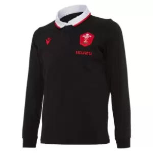 Image of Macron Wales Long Sleeve Classic Alternate Shirt 2020 2021 Junior - Black