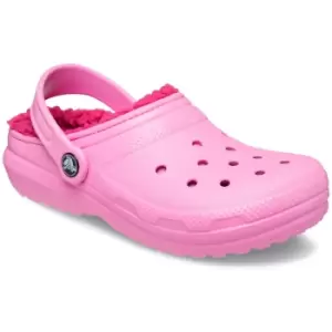 Image of Crocs Girls Kids Classic Fuzzy Lined Lightweight Clogs UK Size 2 (EU 33-34)