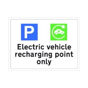 Image of Spectrum Safety Sign Electric Vehicle Recharging Point Only RPVC 400x300mm 14980