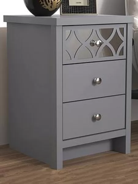 Image of Gfw Arianna 3 Drawer Bedside Chest - Grey