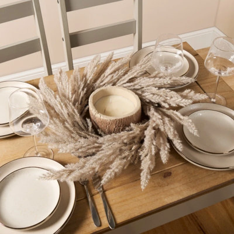 Image of OHS OHS Artificial Flower Wreath Door Wall Home Party Table Decorations Winter Spring in Cream Cream One Size Unisex 5027434196210