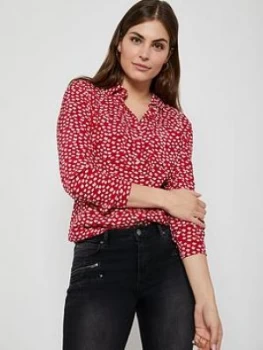 Image of Mint Velvet Poppy Print Blouse - Red