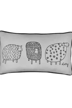 Image of 'Dotty Sheep' Soft Touch Velvet Filled Cushion
