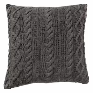 Image of Crossland Grove Walton Cable Knit Cushion Grey 450x450mm