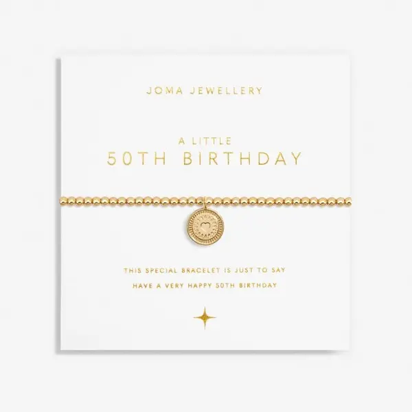 Image of A Little 50th Birthday Gold Plated 17.5cm Stretch Bracelet 6991