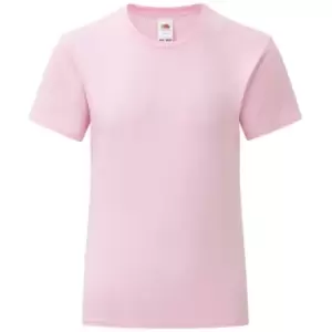 Image of Fruit Of The Loom Girls Iconic T-Shirt (7-8 Years) (Light Pink)