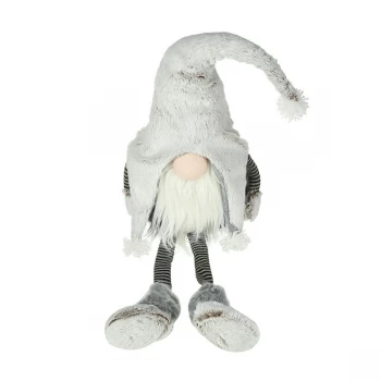 Image of White And Grey Fabric Sitting Santa