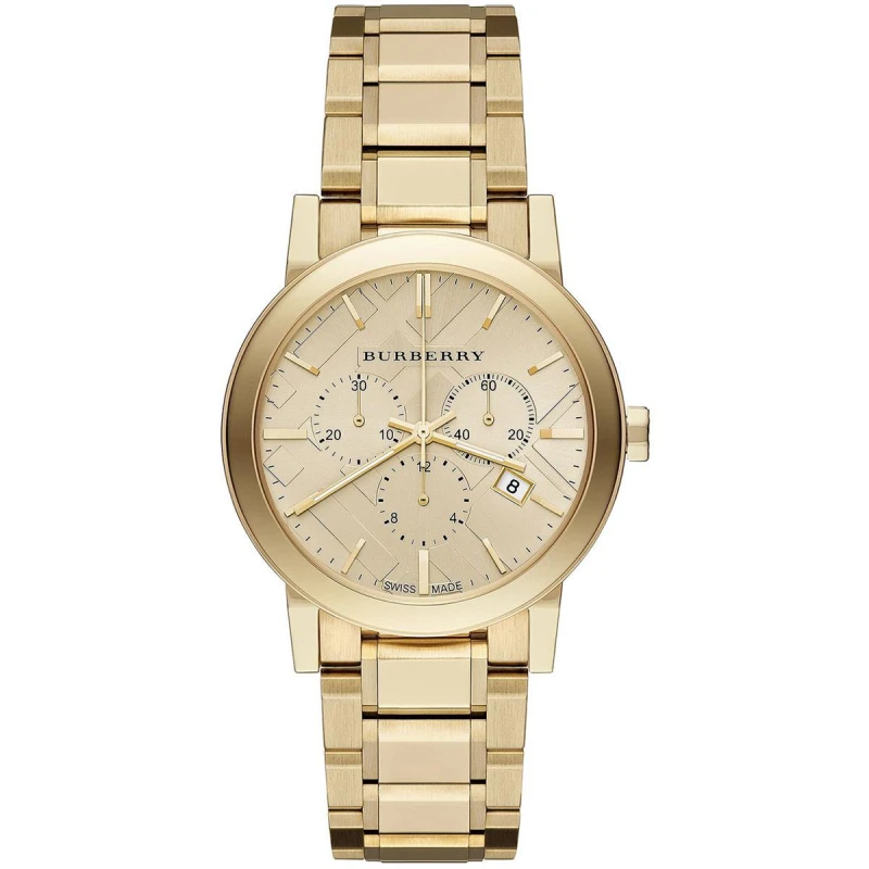 Image of Burberry Burberry BU9753 the City Gold Tone Steel Womens Watch 38 gold gold