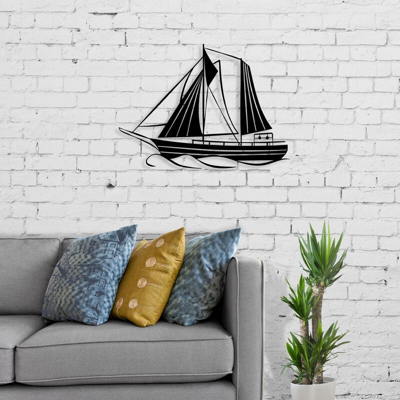 Image of DECORTIE METAL WALL ART NO:30 SAIL - Black M.DK.T.13332.21