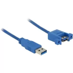 Image of Delock USB cable USB 3.2 1st Gen (USB 3.0 / USB 3.1 1st Gen) USB-A plug, USB-A socket 1m Blue 85112